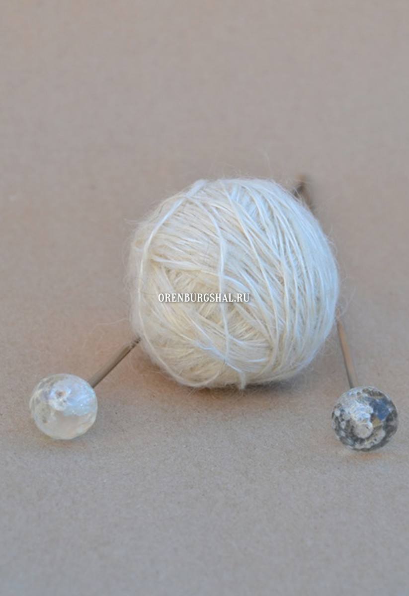 White yarn with thread