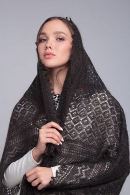 Gray downy shawl 130x130