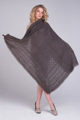 Оренбургский пуховый платок - Original gray shawl 