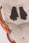 Gray downy gloves