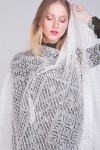 White warm lacy shawl "Warmless"