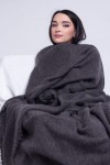 Big gray downy shawl "Warm evening"