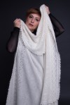 Оренбургский пуховый платок - Шаль белая "Любимая"